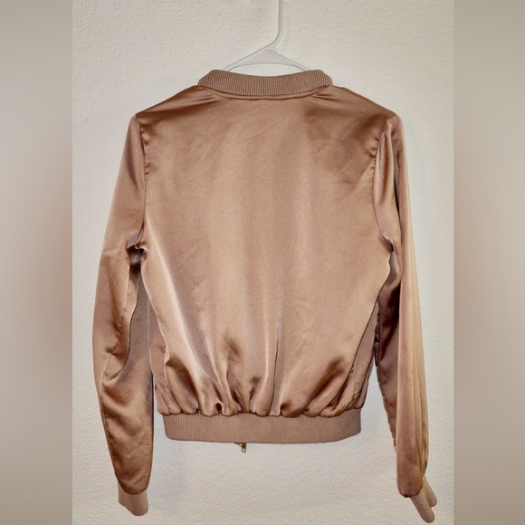 Satin Light Pink Bomber Jacket - Picture 3 of 3